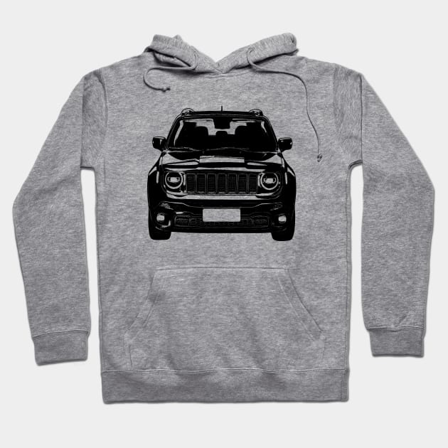 Jeep Renegade Sketch Art Hoodie by KAM Std